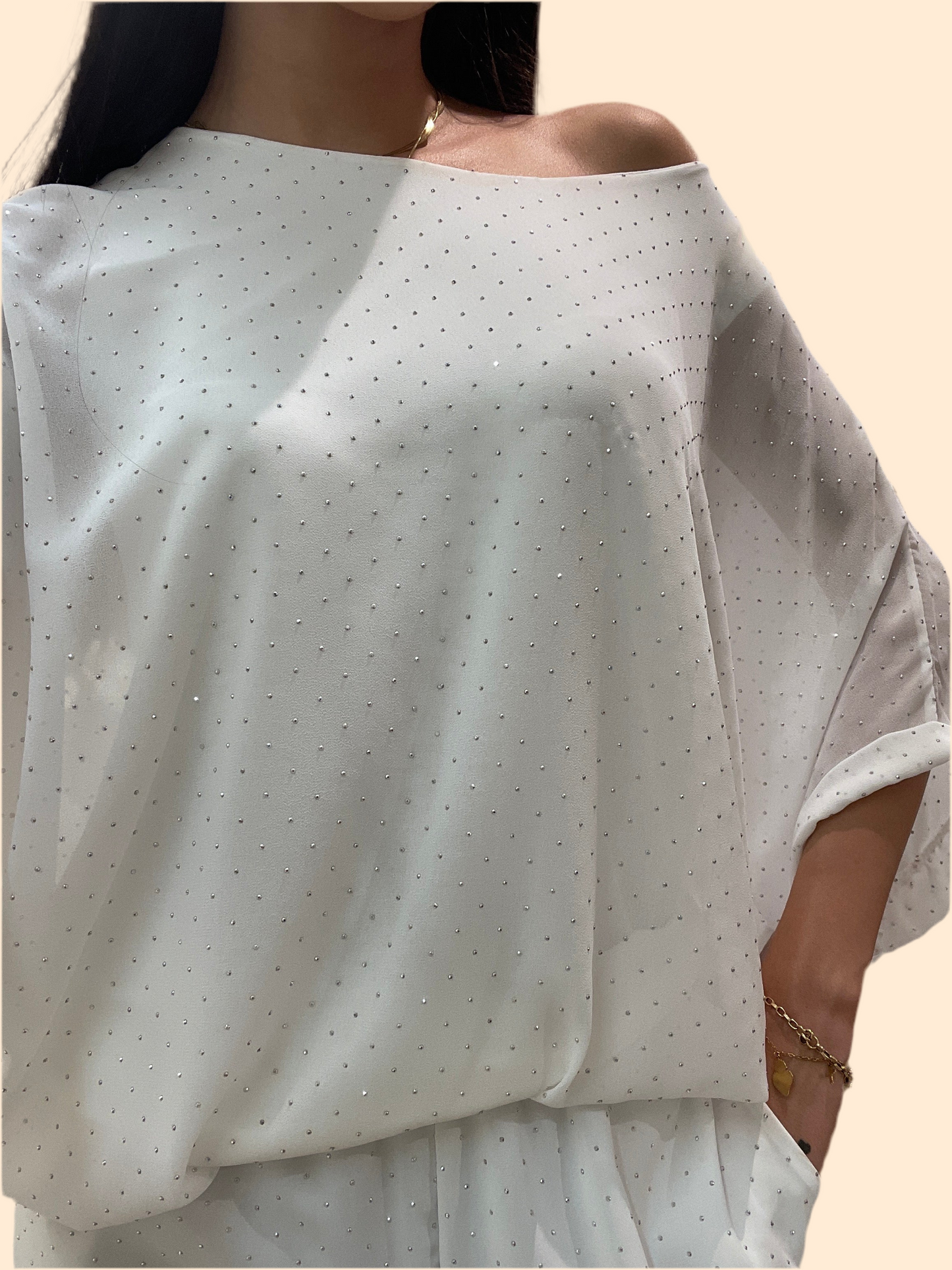 Completo white strass