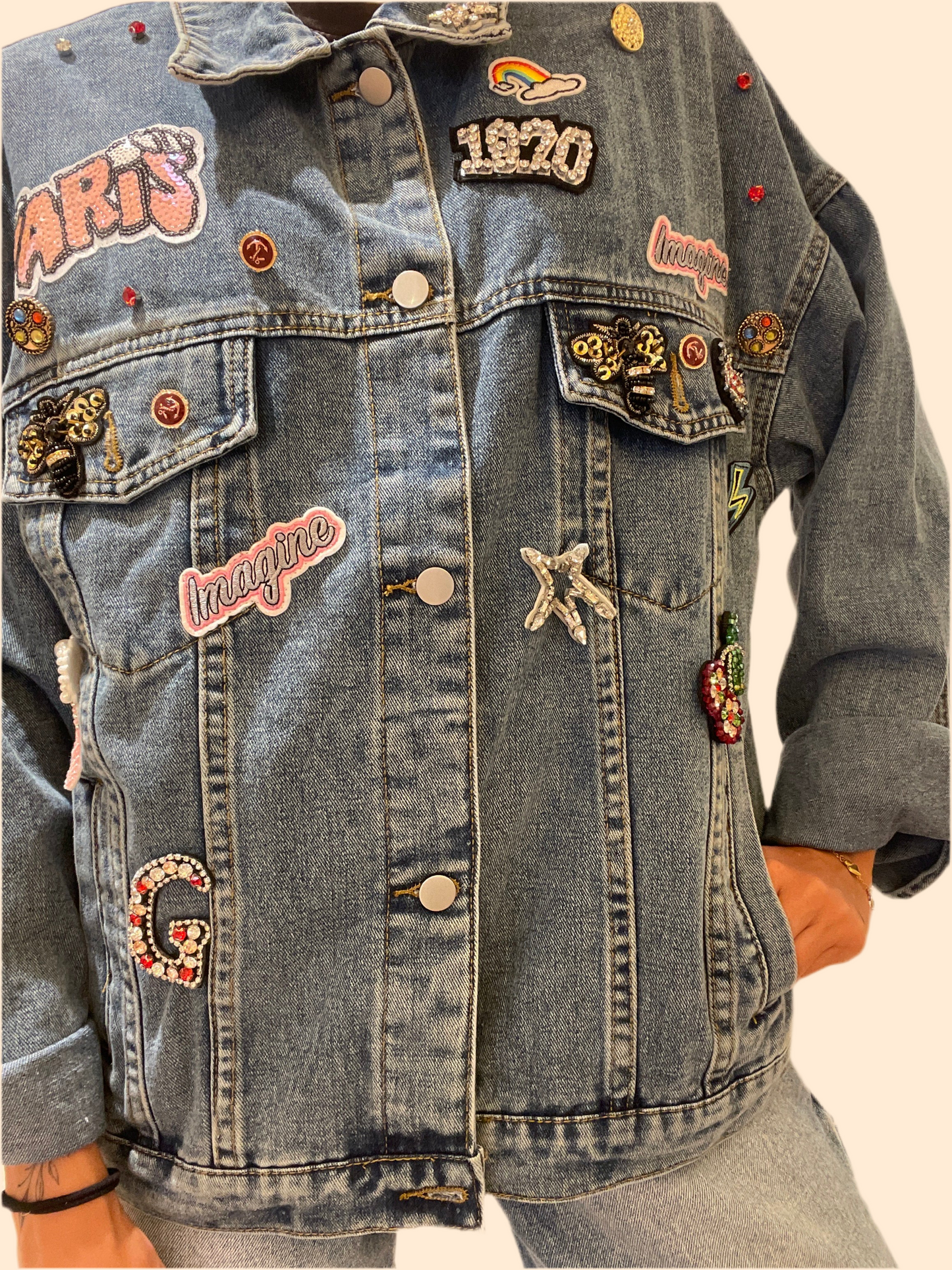 Giubbino jeans Patch PRE ORDINE