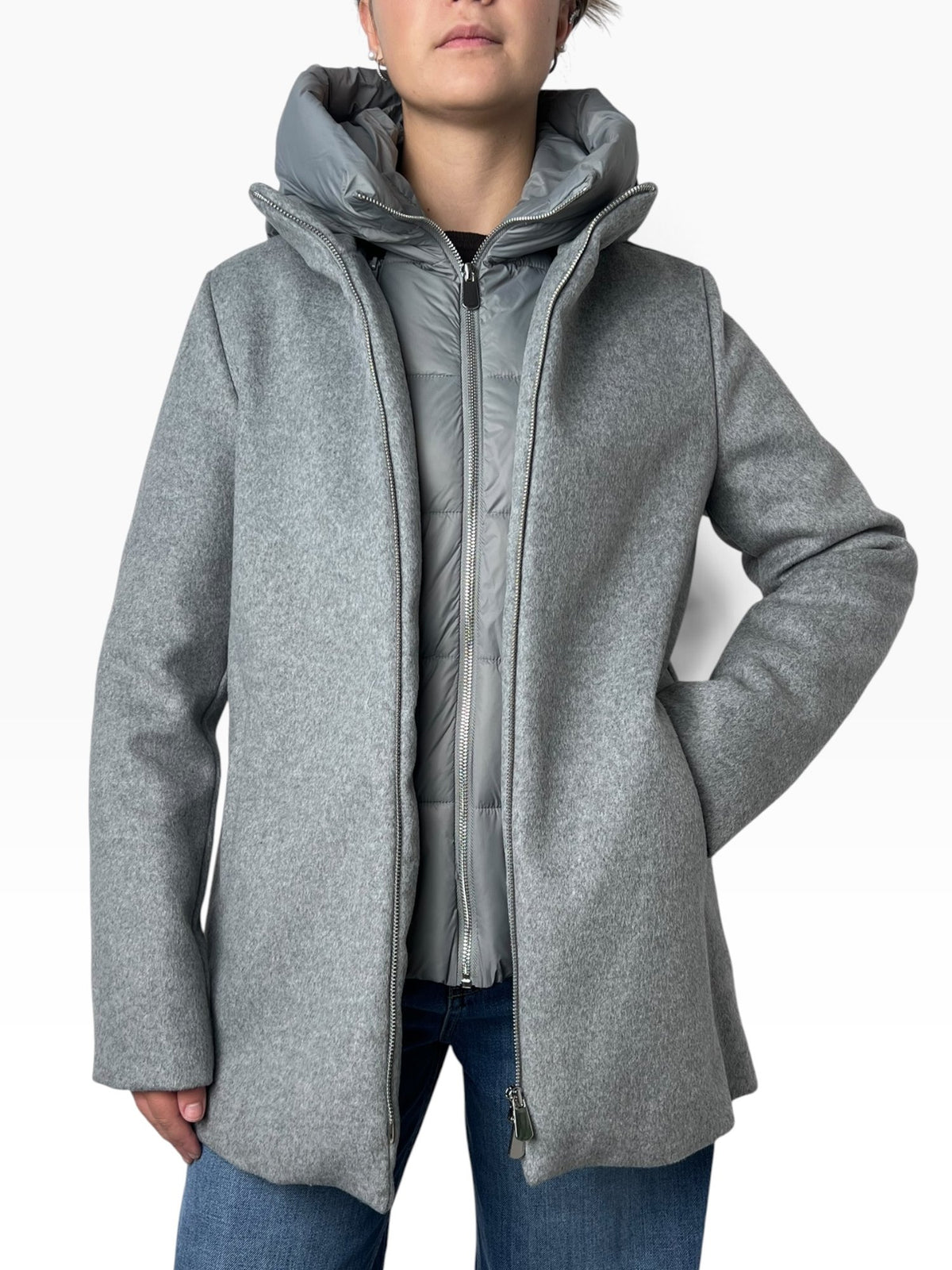 Cappotto con pettorina trapuntata Donna  -  P175