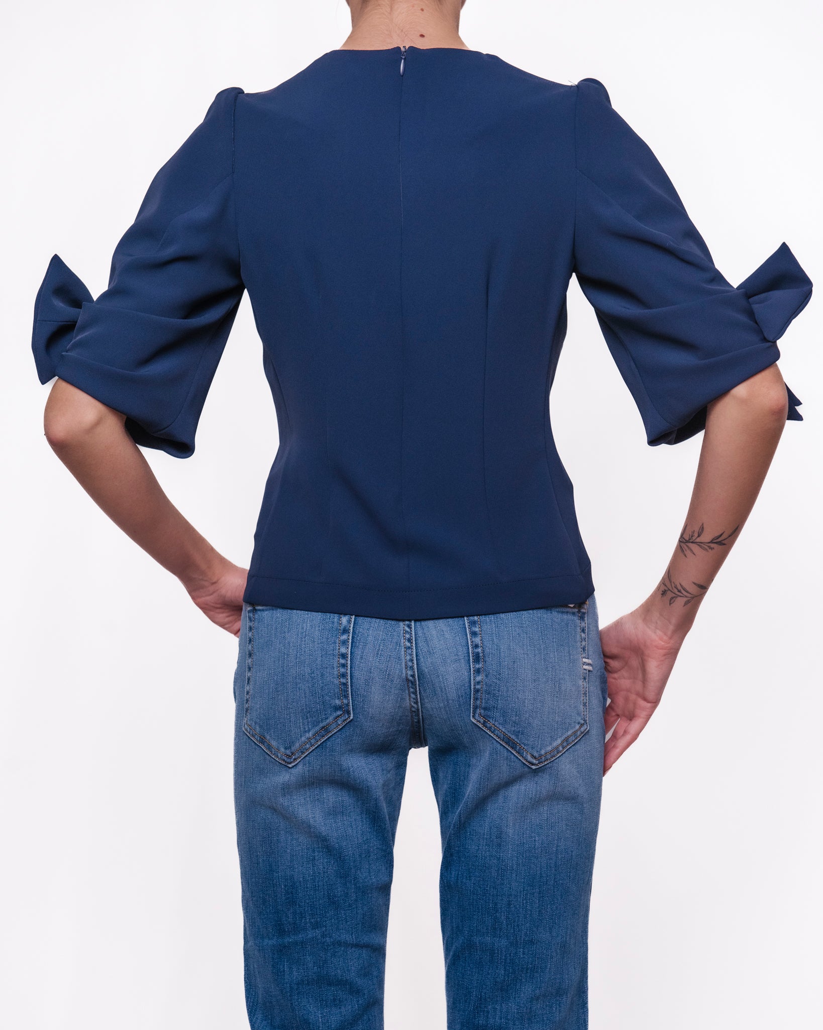 Blusa manica fiocco girocollo Donna  -  TAB0245