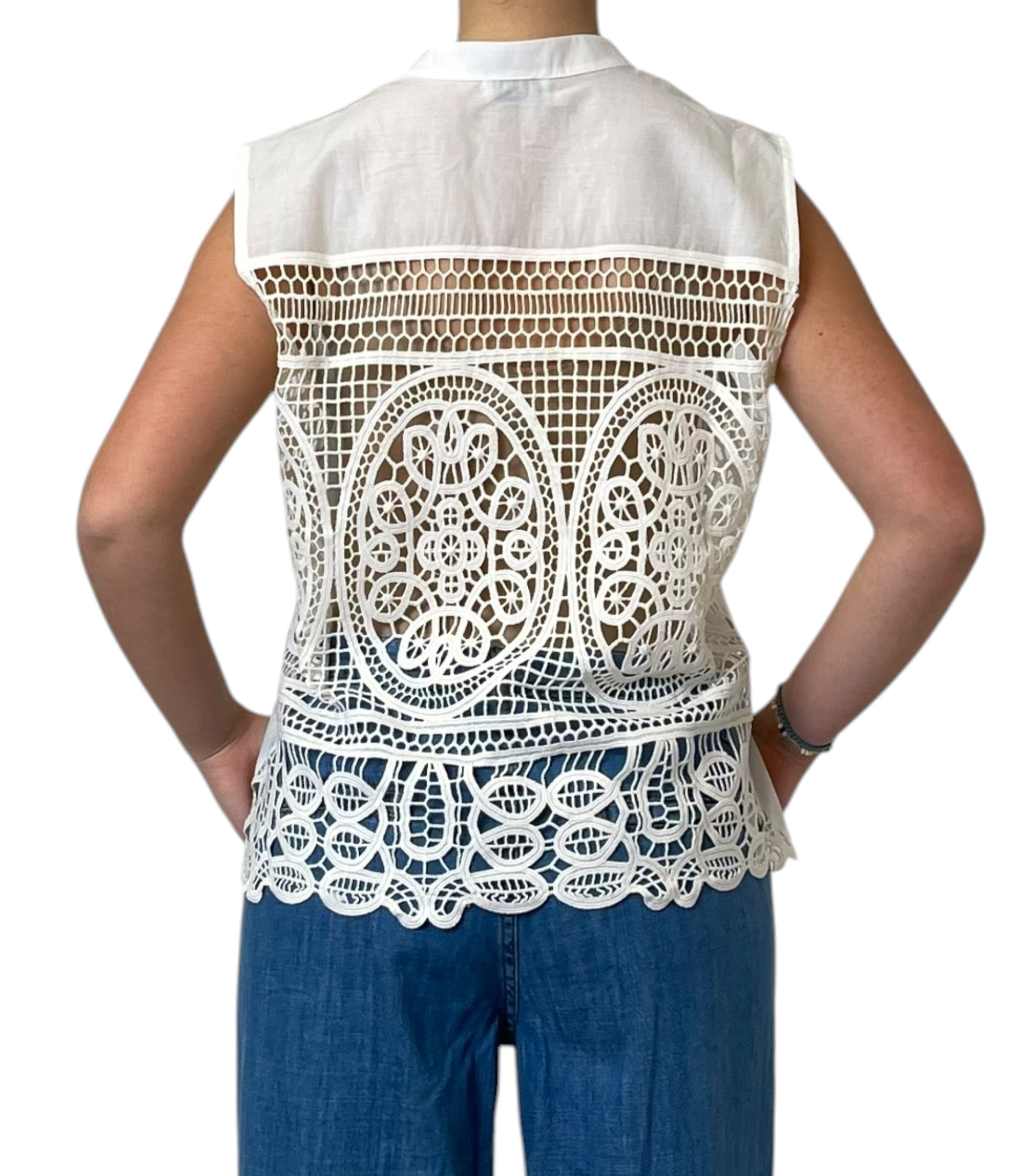 Camicia Senza Maniche con Colletto Donna  -  Y1412B19