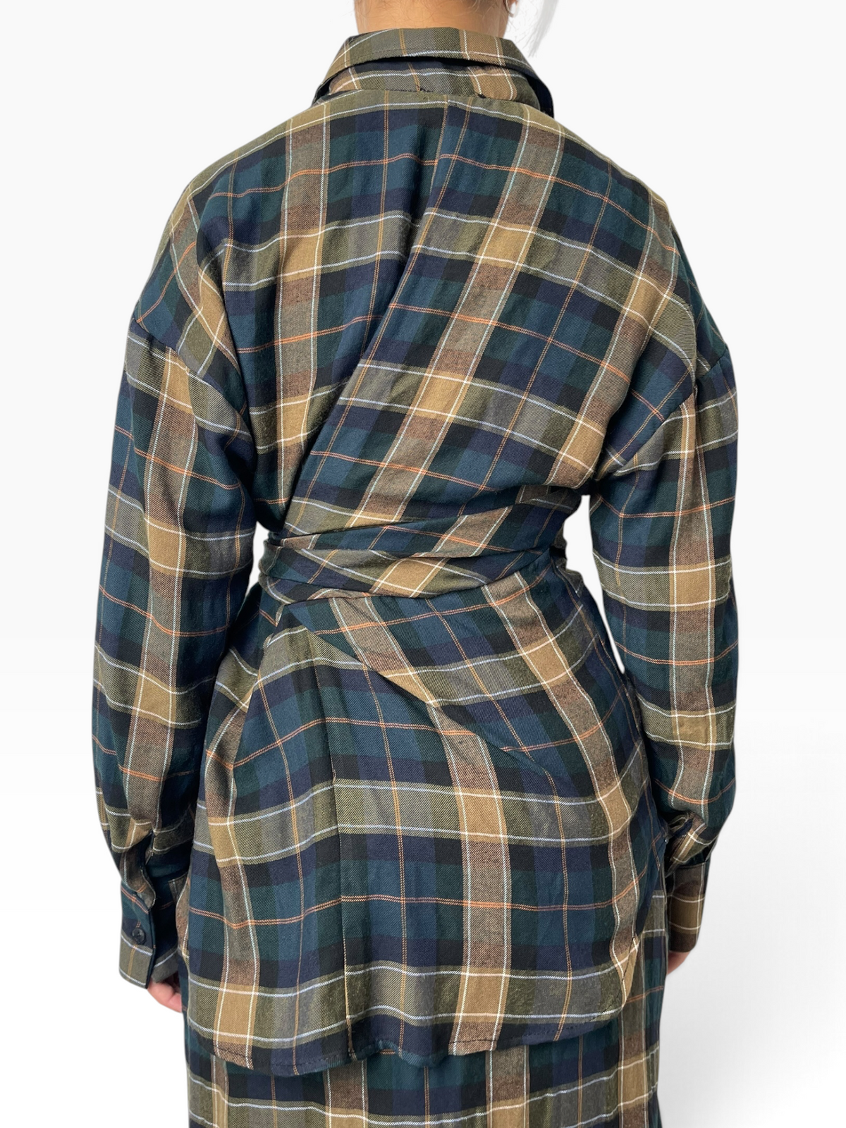 Camicia drappeggiata a quadri Donna  -  Y1475B39