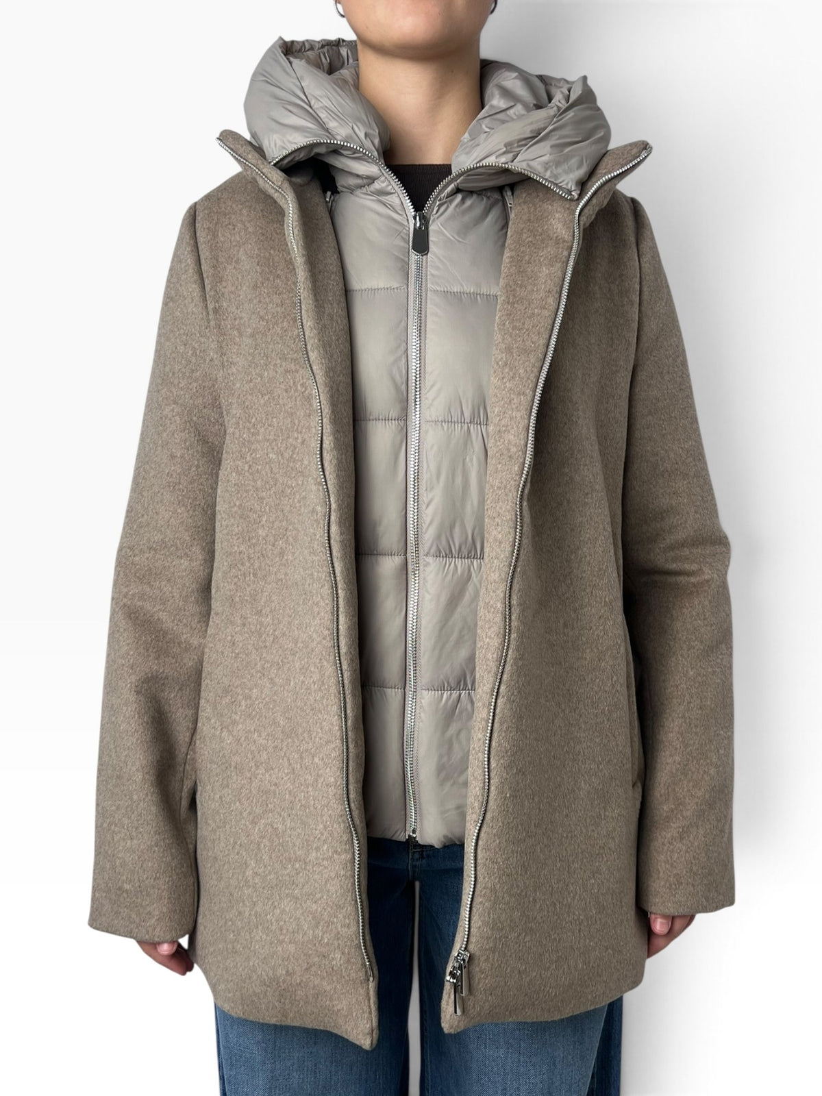 Cappotto con pettorina trapuntata Donna  -  P175