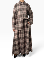 Camicia oversize in flanella Donna  -  26626Q1