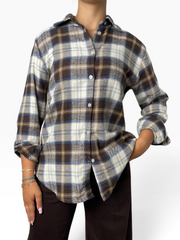Camicia flanella quadri fondo arrotondato Donna  -  A35KA