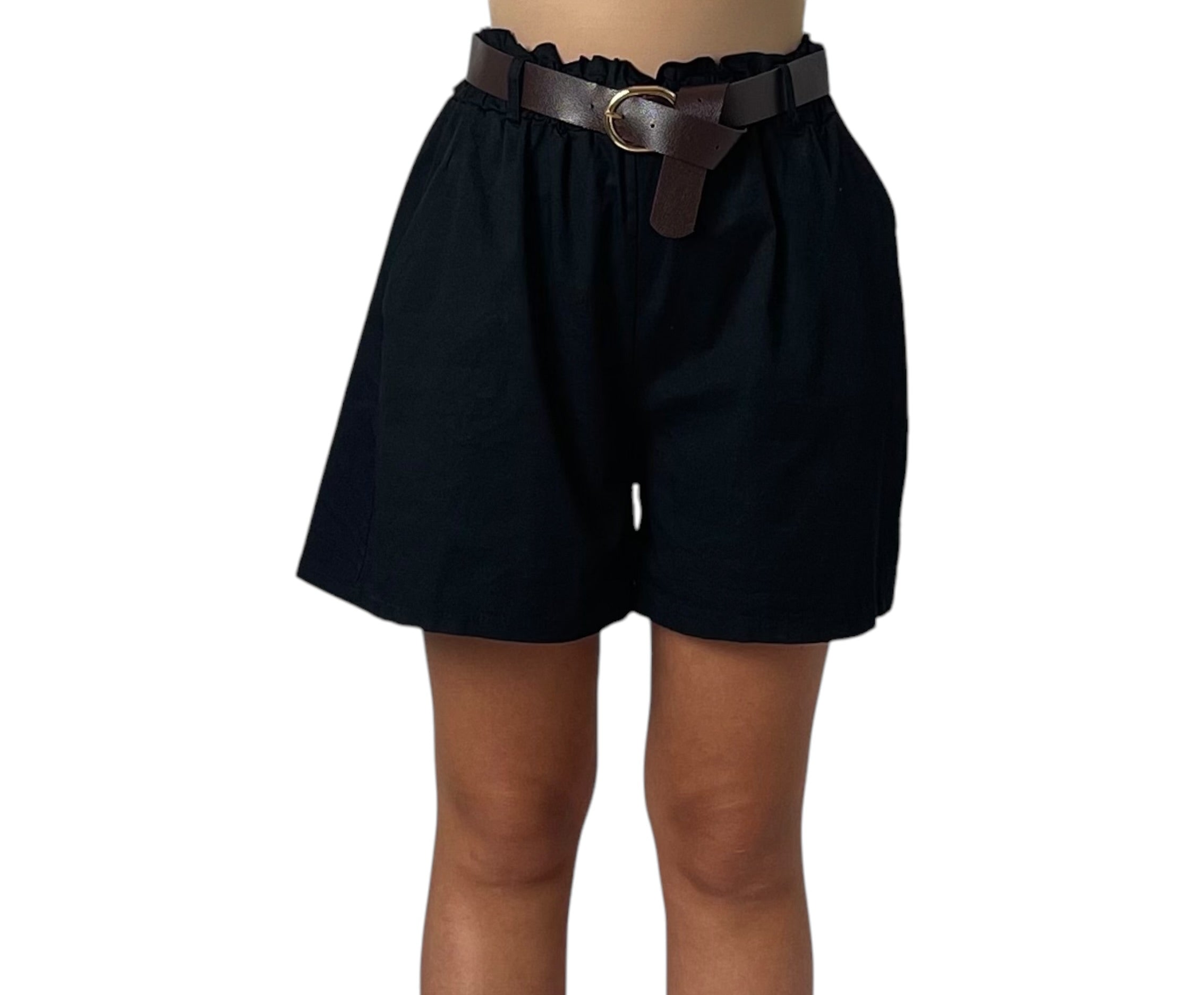 Shorts a Vita Alta Paperbag in Lino Donna  -  33175X