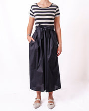 Abito midi a righe con gonna svasata e fiocco in vita Donna  -  8921X