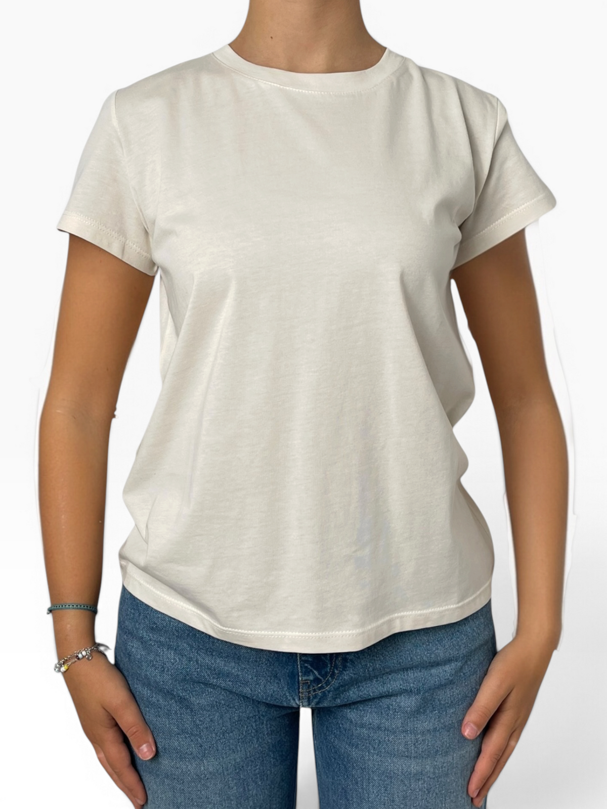 T-shirt basic girocollo in cotone Donna  -  SH004396