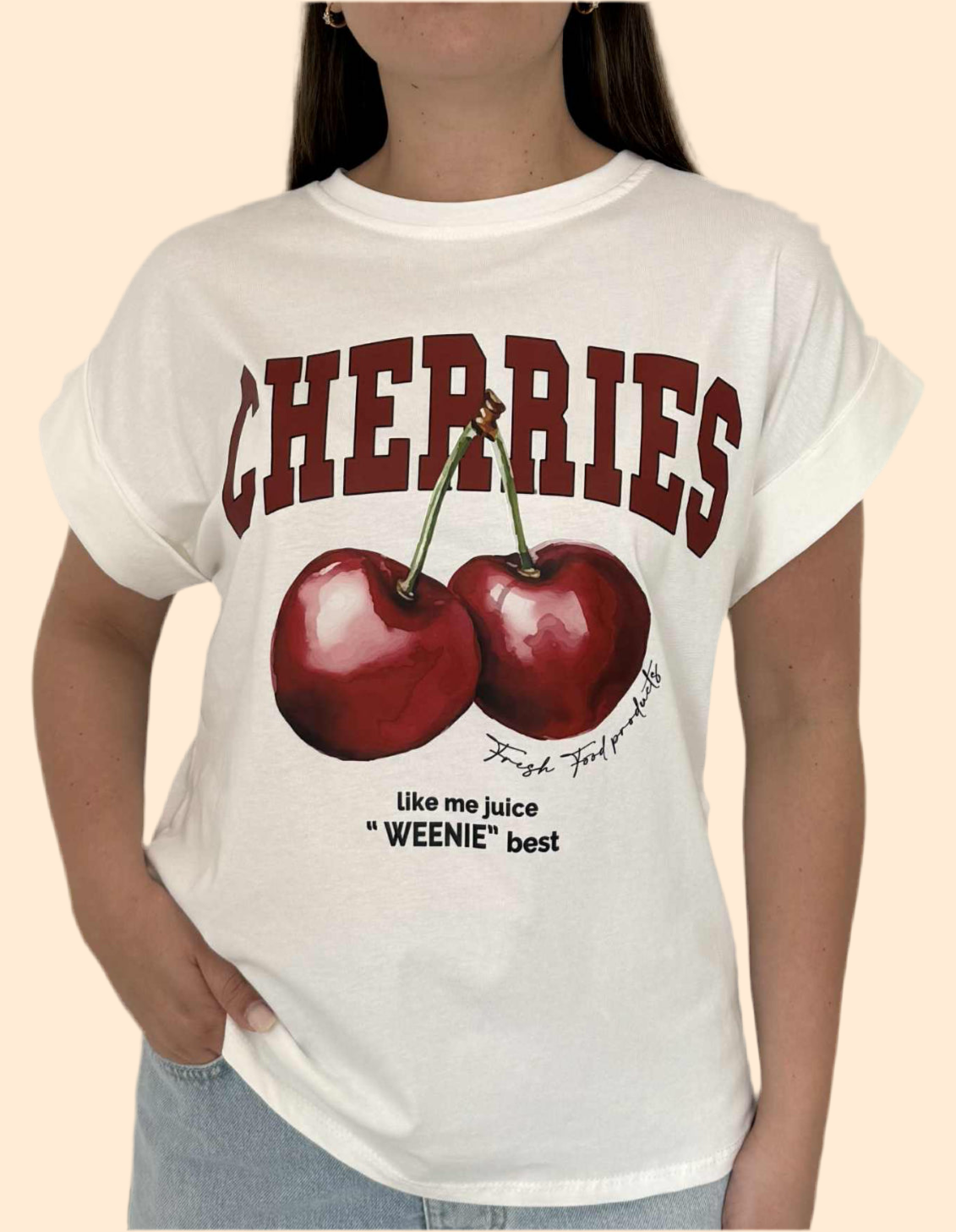Maglia cherries bianca