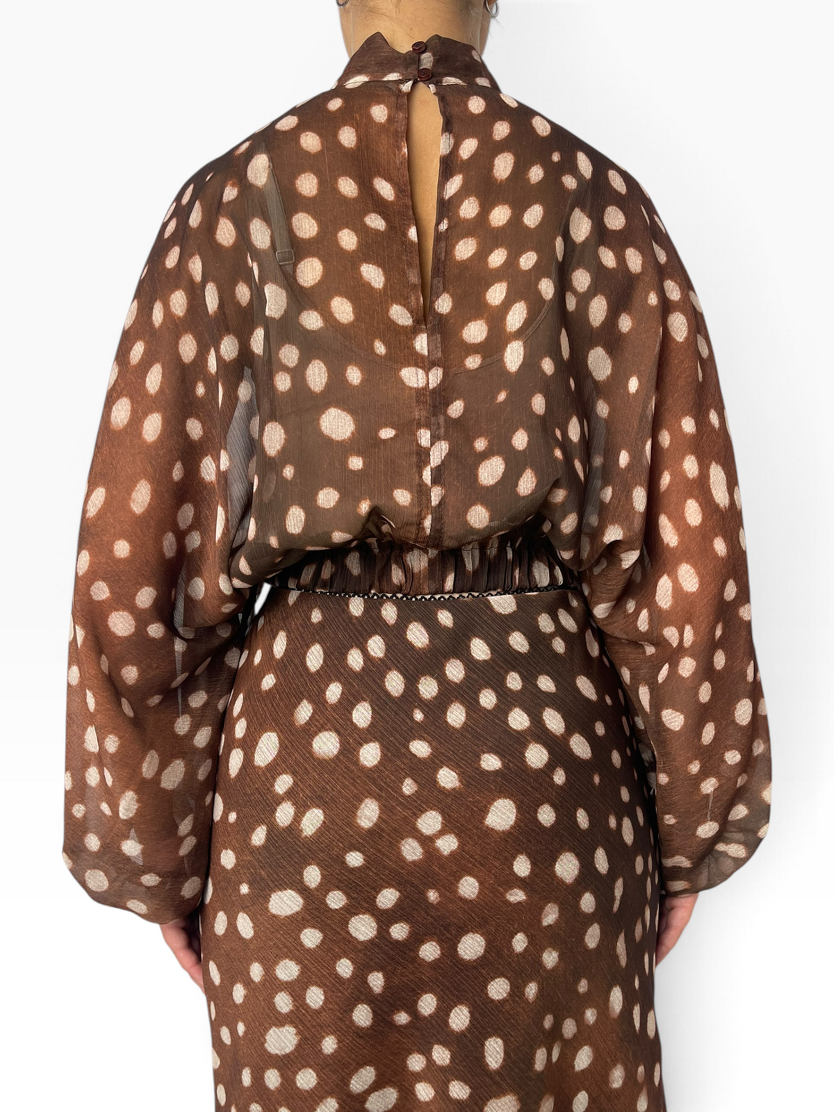 Blusa maniche ampie stampa maculata Donna  -  LD6265