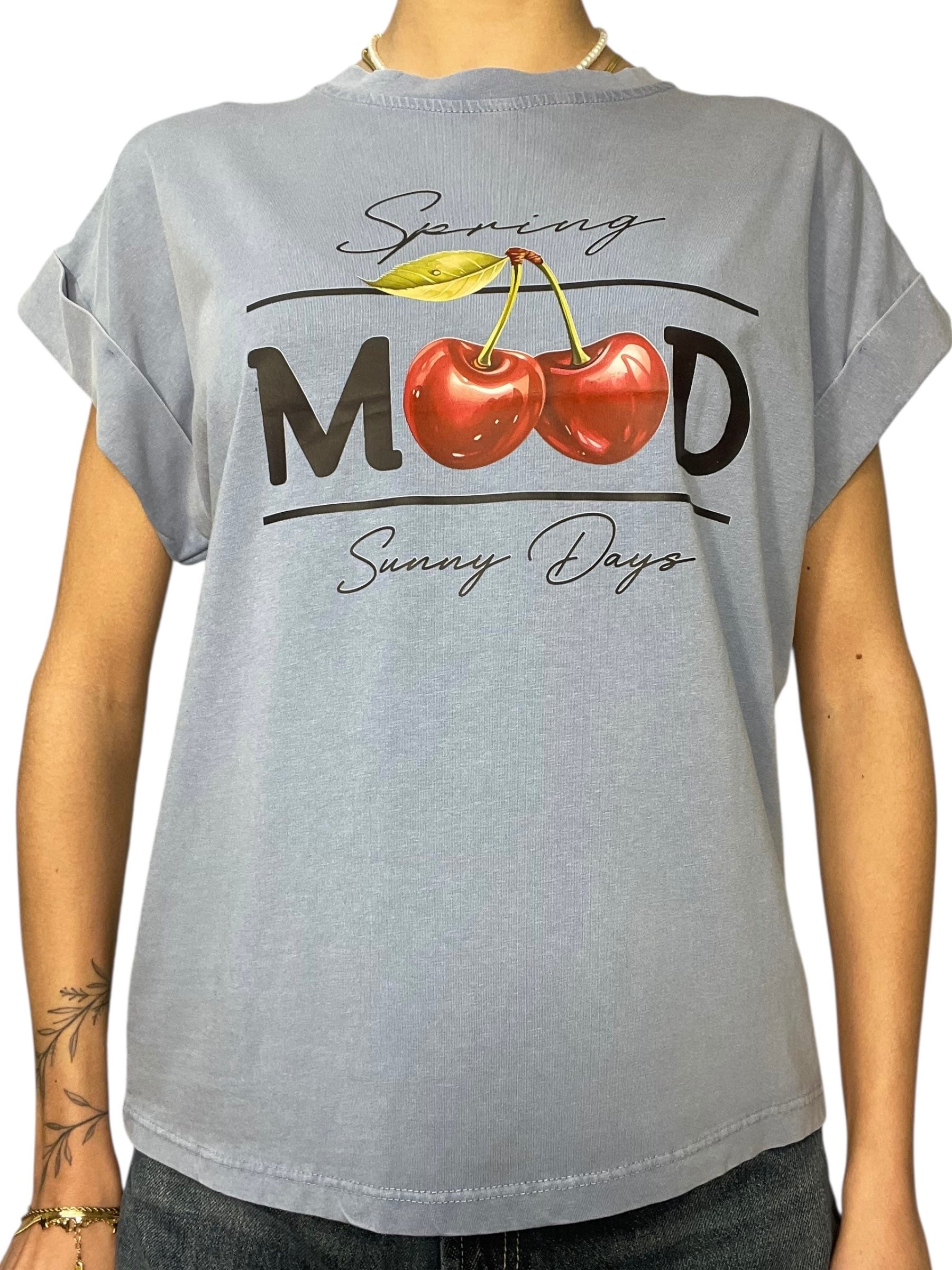 T-shirt oversize stampa ciliegie Spring Mood Donna  -  230M
