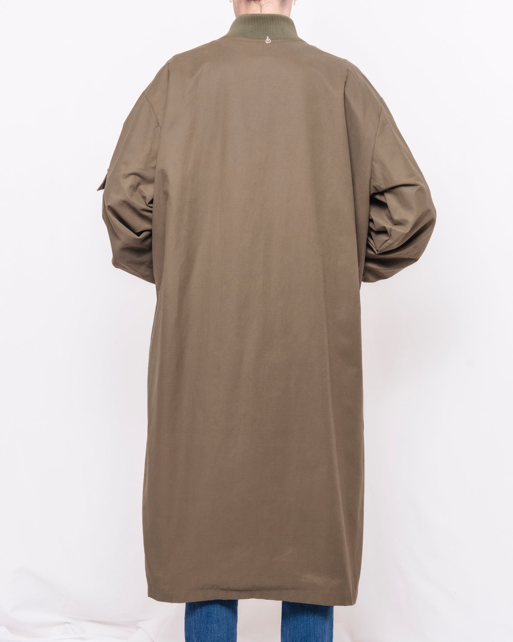 Bomber lungo con zip e tasche laterali Donna  -  D02N0056