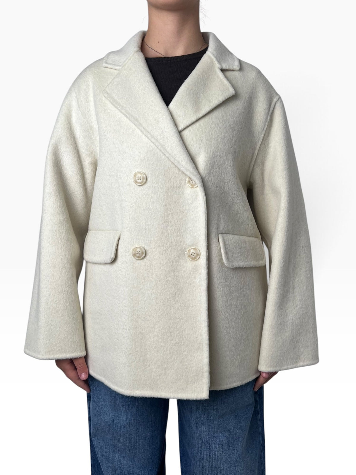 Cappotto corto doppiopetto in maglia Donna  -  CA02