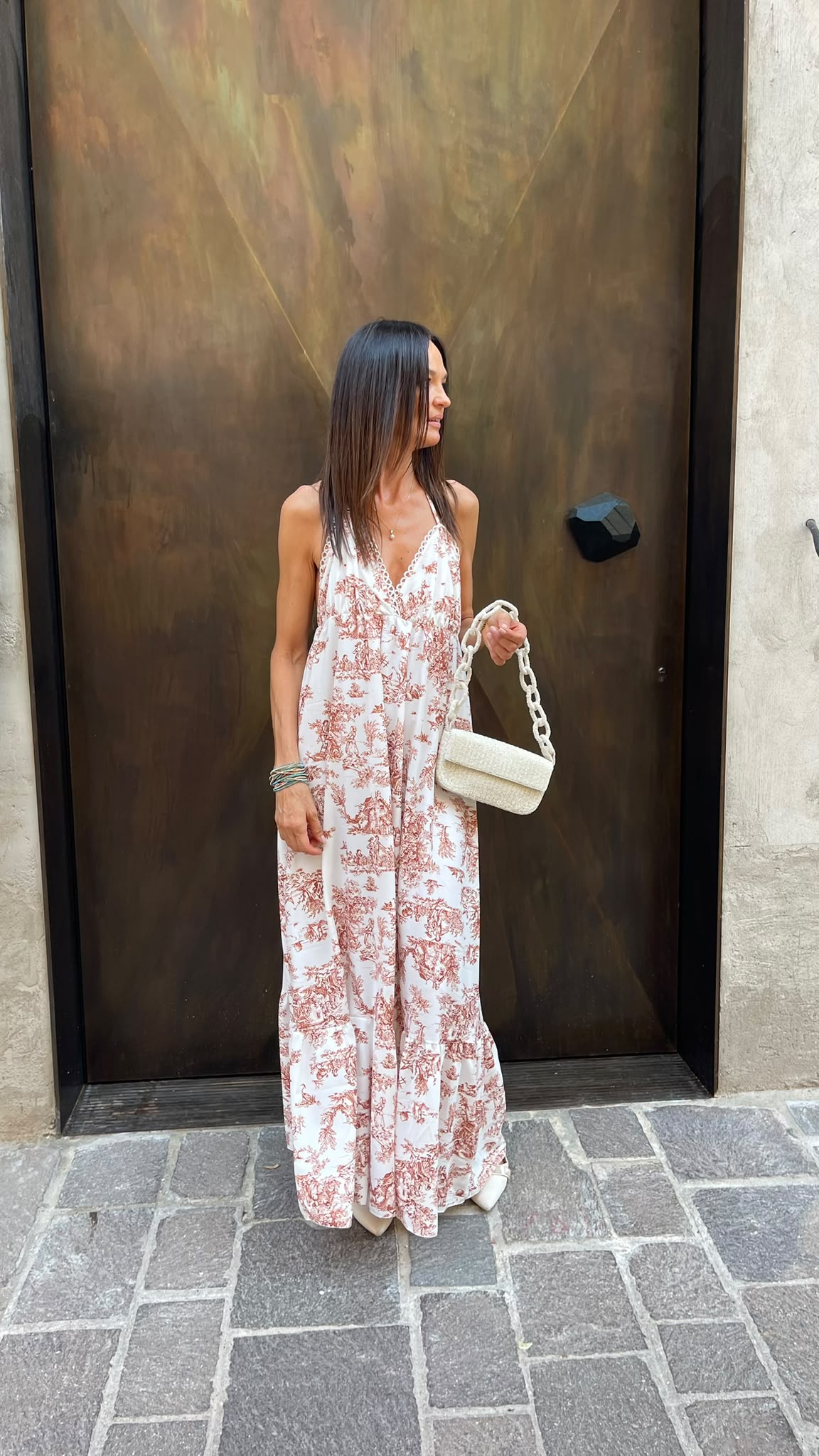 Abito Kimono Stampato con Cintura in Vita Donna  -  26318K
