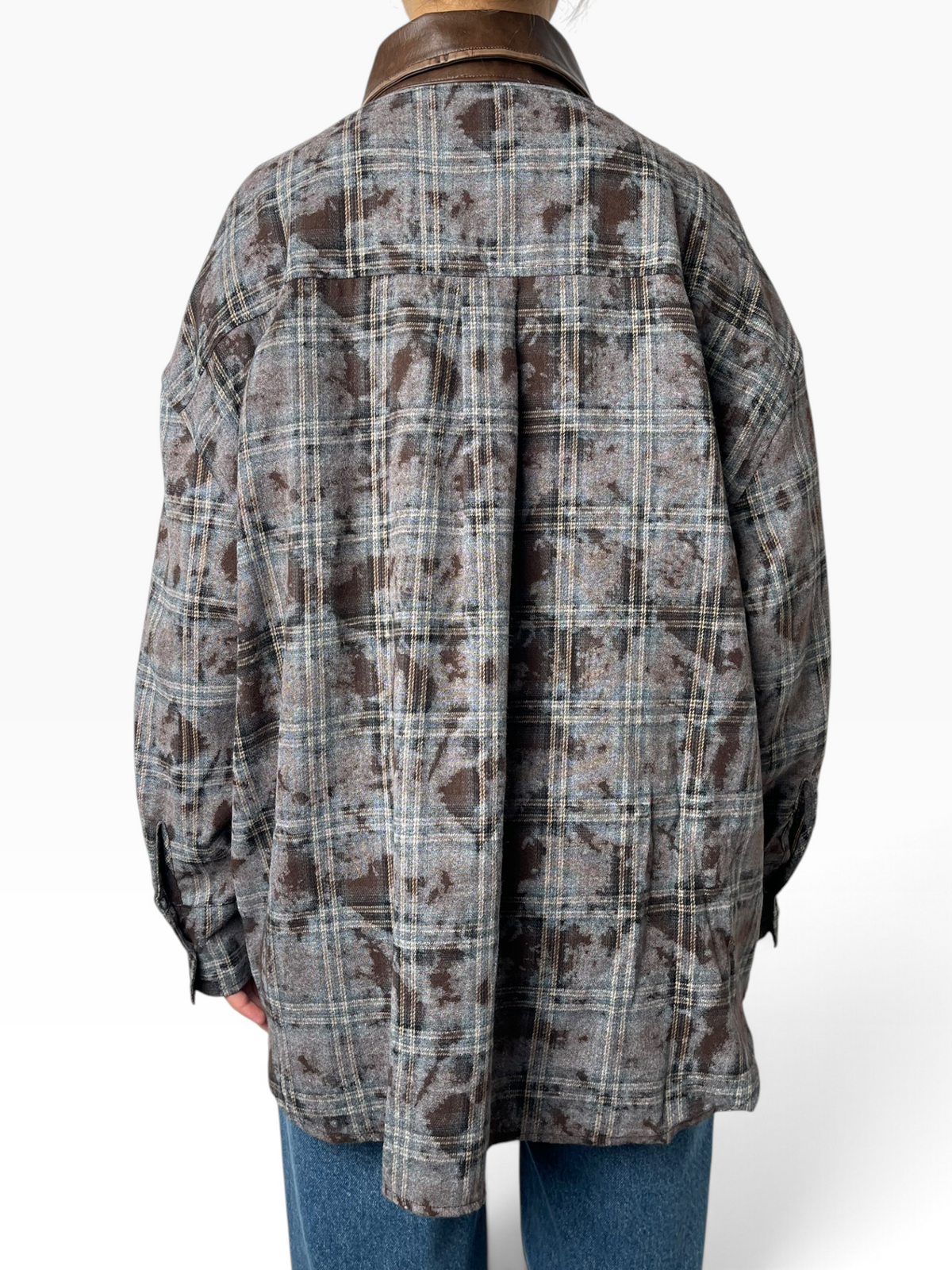 Camicia oversize con inserti effetto pelle Donna  -  TAC1318