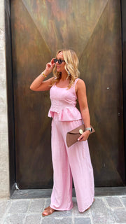 Completo Top Corsetto e Pantalone a Palazzo Donna  -  51776BO