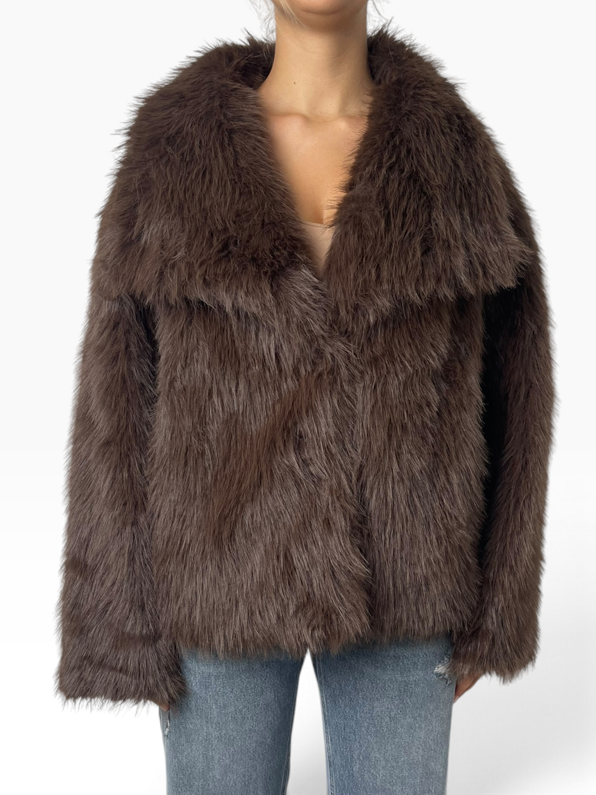 Cappotto effetto pelliccia con maxi collo Donna  -  TAC0366