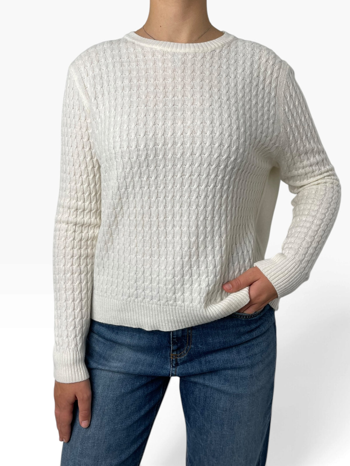 Maglia girocollo a trecce Donna  -  91025KA