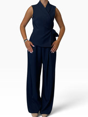 Completo gilet incrociato pantalone palazzo Donna  -  563141/21395KA