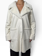 Montone avvolgente in eco-pelliccia Donna  -  MW2640036