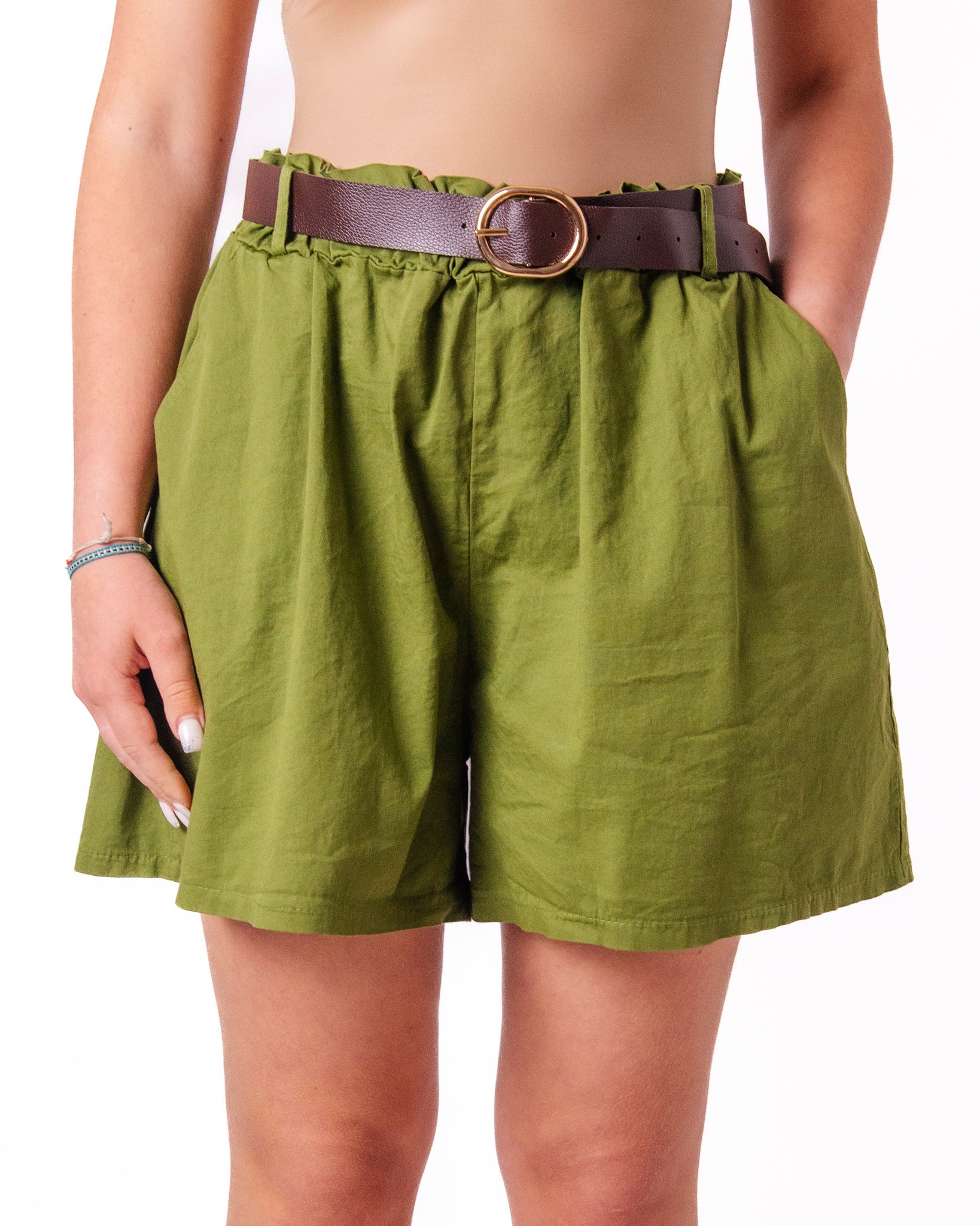 Shorts Vita Alta con Cintura Donna  -  23361CL