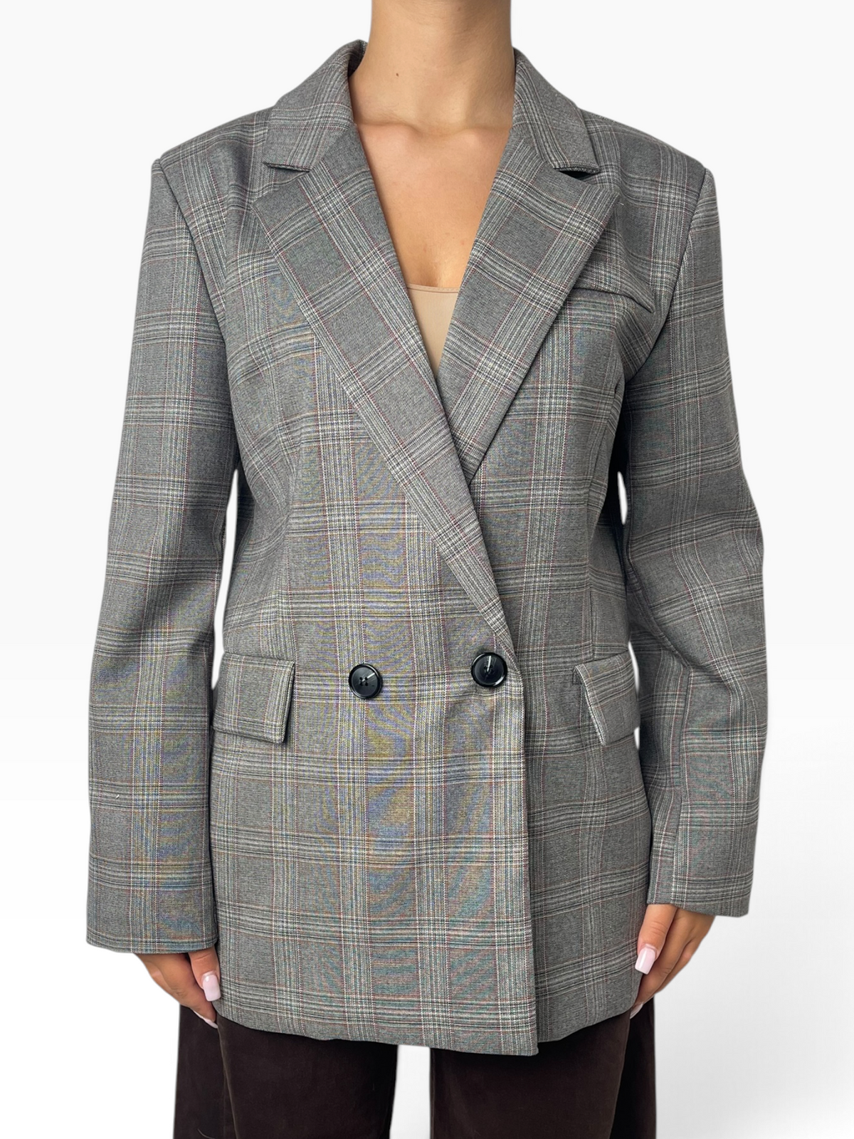 Blazer doppiopetto in tessuto principe di Galles Donna  -  19962KA