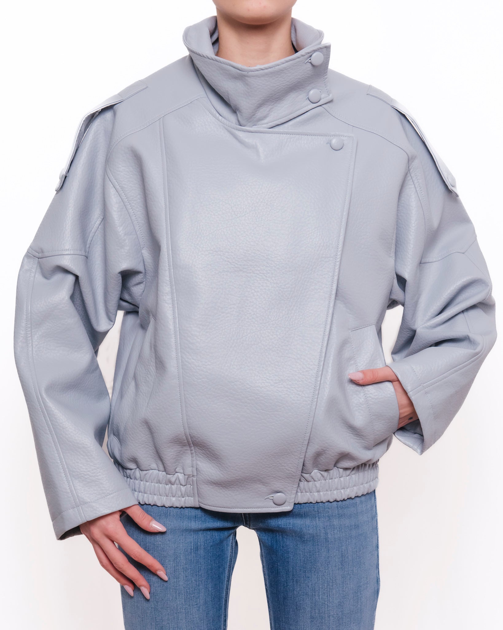 Giacca in ecopelle oversize Donna  -  8822V