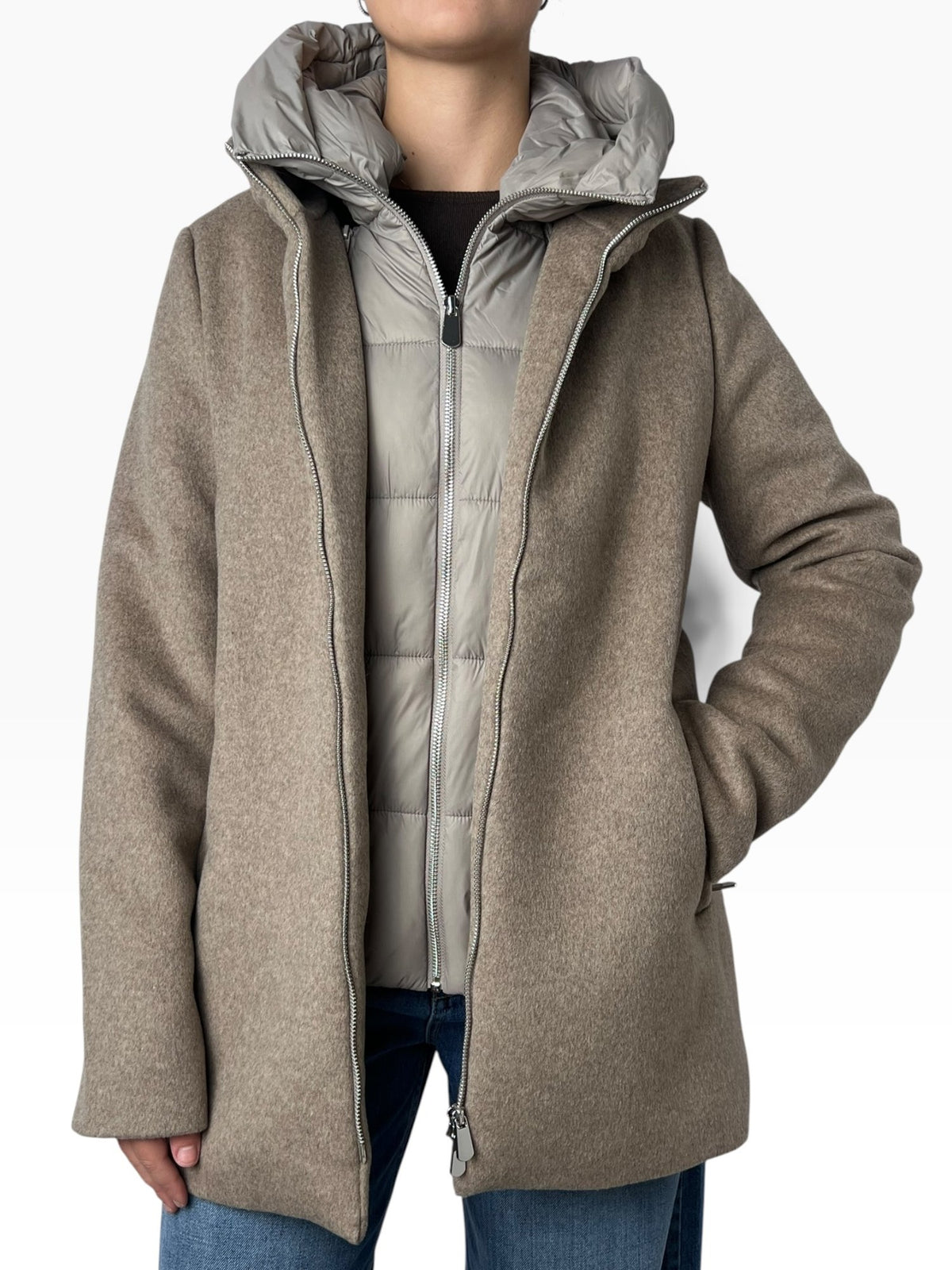 Cappotto con pettorina trapuntata Donna  -  P175
