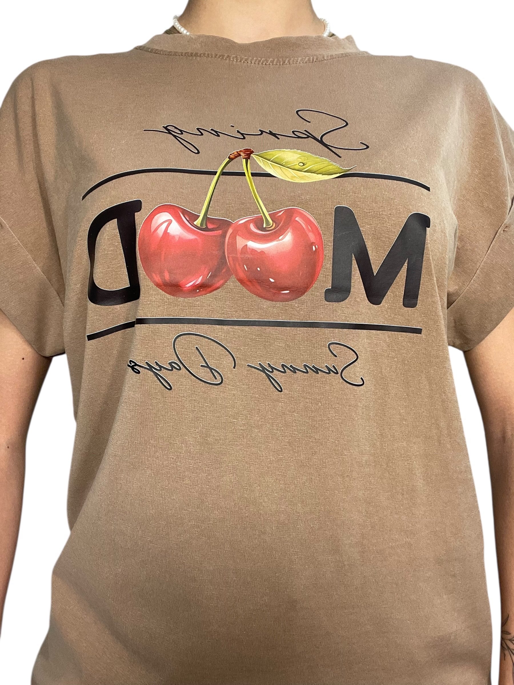 T-shirt oversize stampa ciliegie Spring Mood Donna  -  230M
