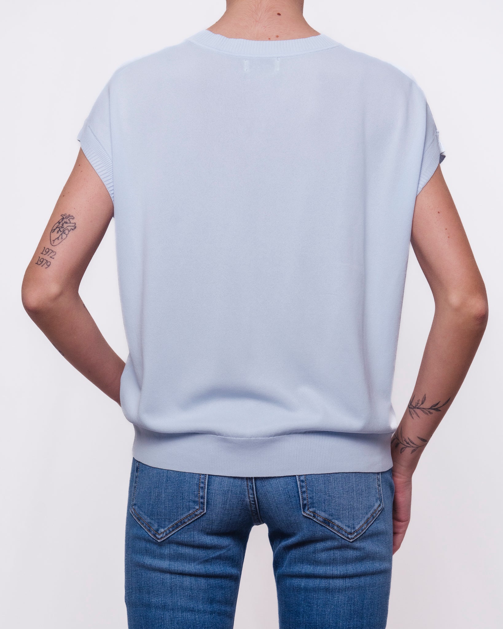 Maglia manica corta girocollo in maglia fine Donna  -  6267