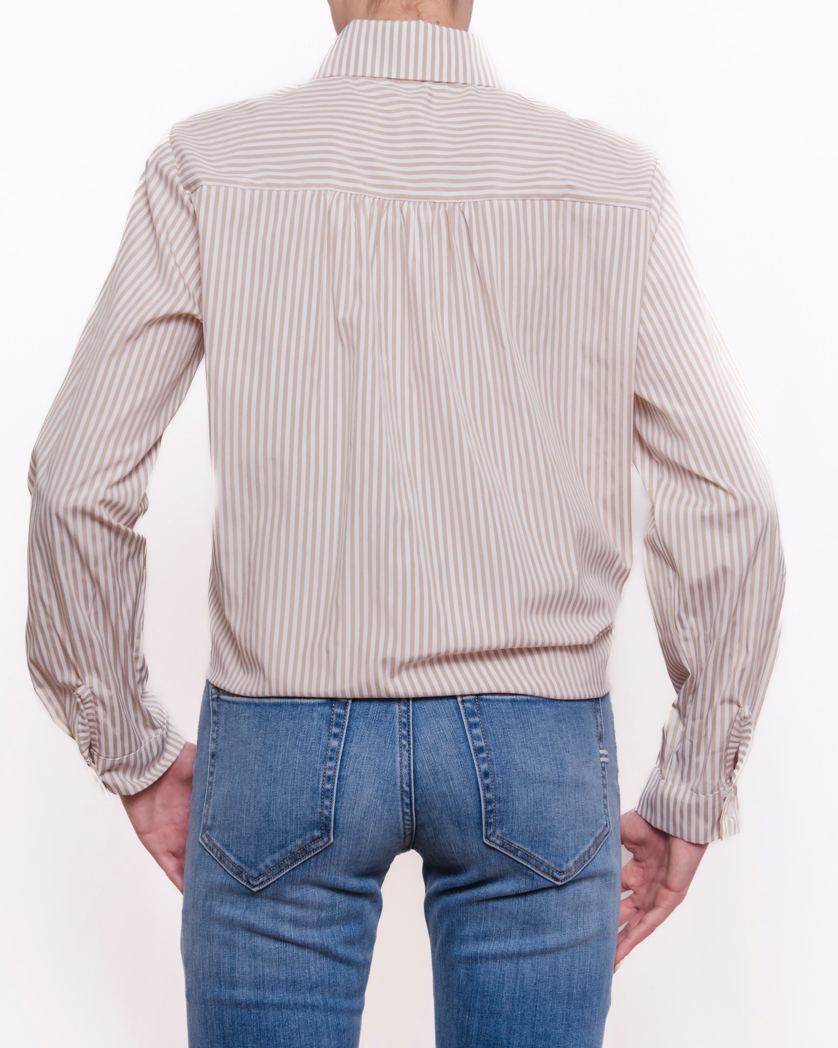 Camicia oversize a righe con colletto classico Donna  -  92761X