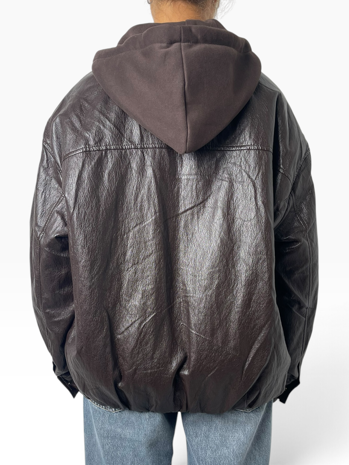 Giubbino effetto pelle con cappuccio Donna  -  26002V