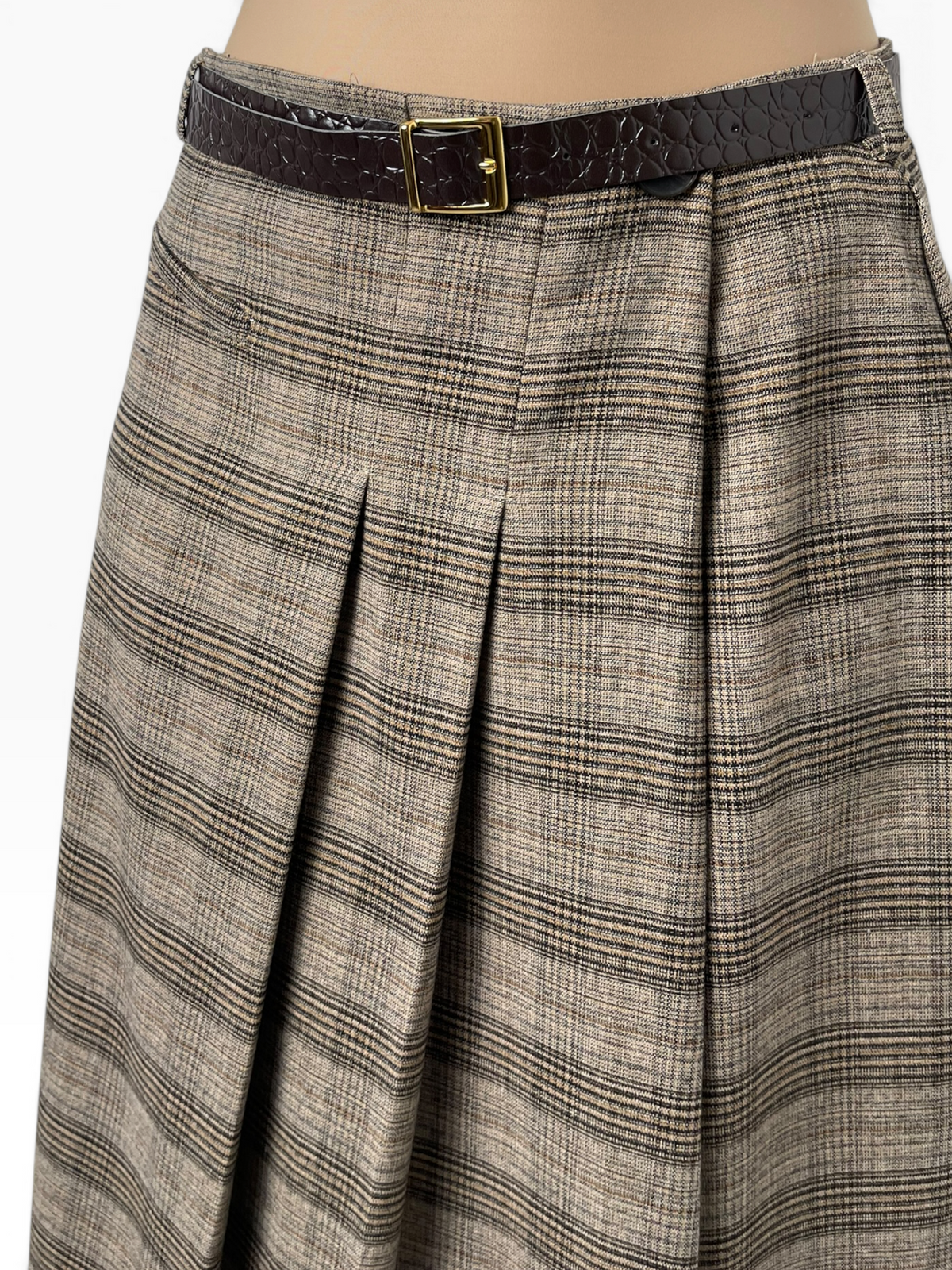 Gonna lunga morbida a quadri Donna  -  SK1086E9