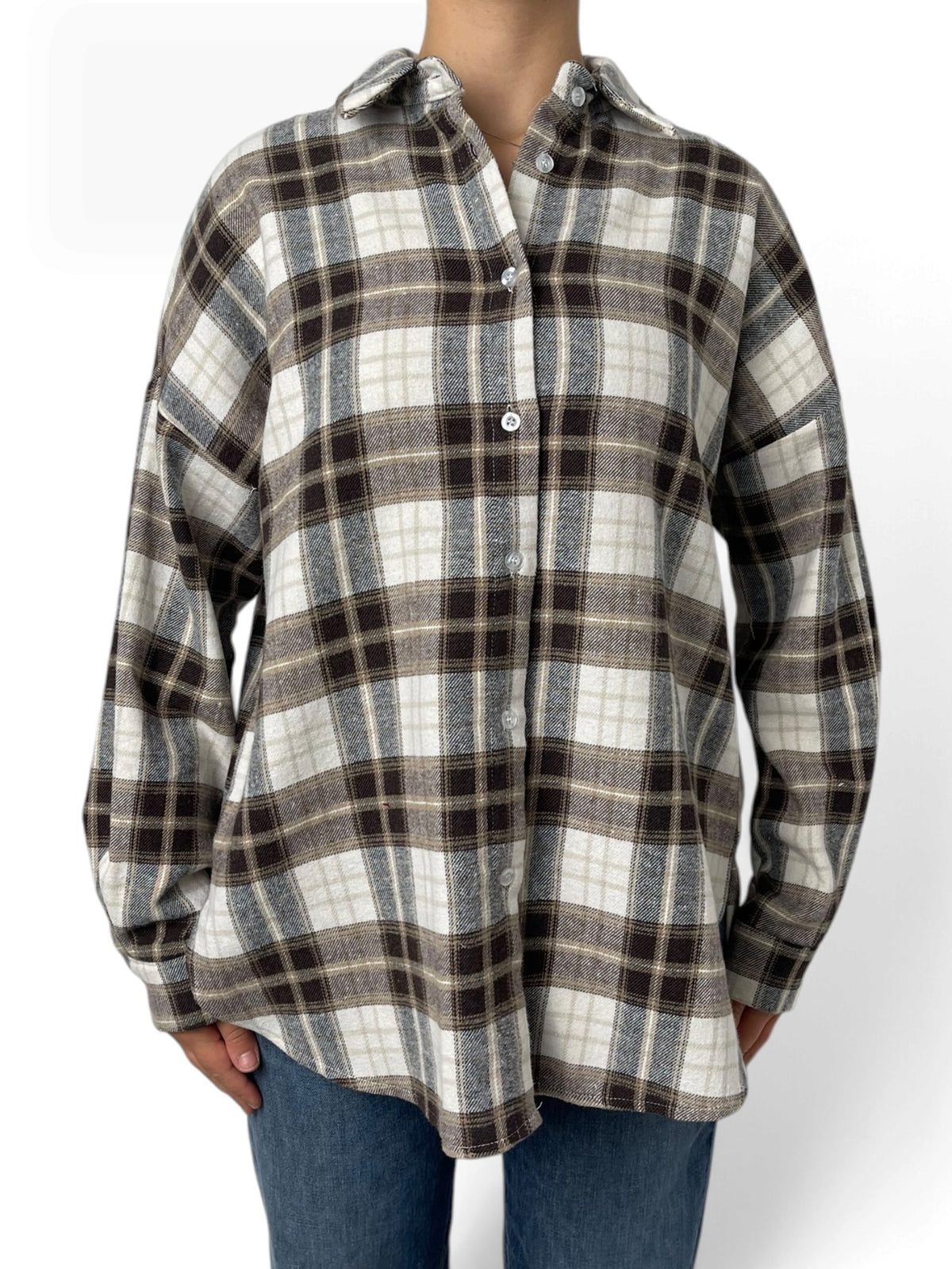 Camicia a quadri in flanella morbida Donna  -  17735KA