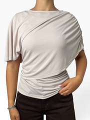 Maglia drappeggiata scollo a barca Donna  -  0963CI