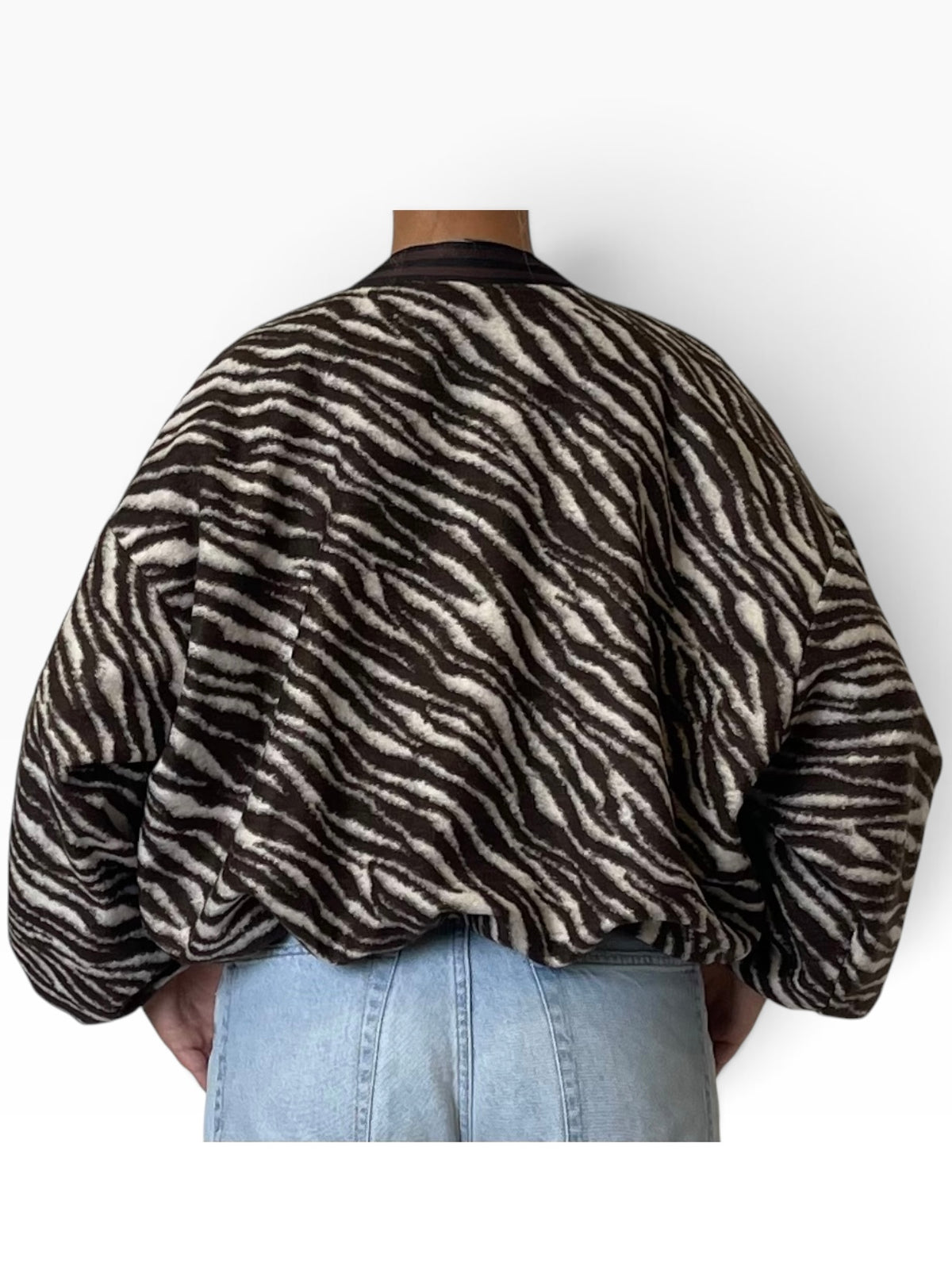 Cardigan oversize animalier profili rigati Donna  -  0167CI