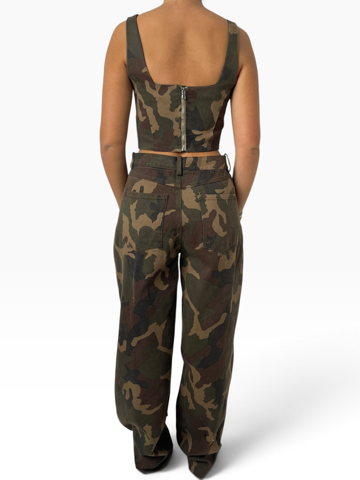 Pantaloni camouflage a gamba ampia Donna  -  6274LU