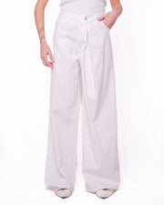 Jeans wide leg vita alta pince frontale Donna  -  BIK26KA