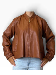 Bomber oversize effetto pelle pizzo Donna  -  5963CI