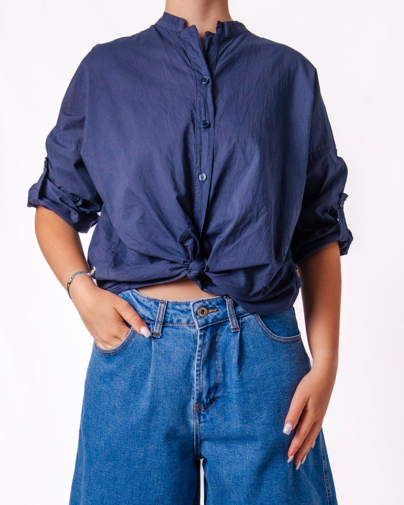 Blusa con Collo con Volant e Nodo in Vita Donna  -  1032UP