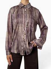 Camicia fantasia rigata effetto satinato Donna  -  867214EC