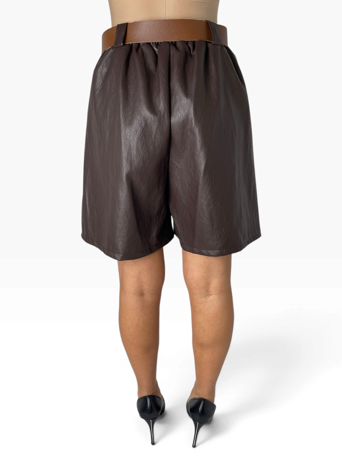 Bermuda in ecopelle con pinces Donna  -  55525CI