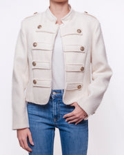 Giacca in Bouclé Stile Military con Bottoni Dorati Donna  -  TAB1392