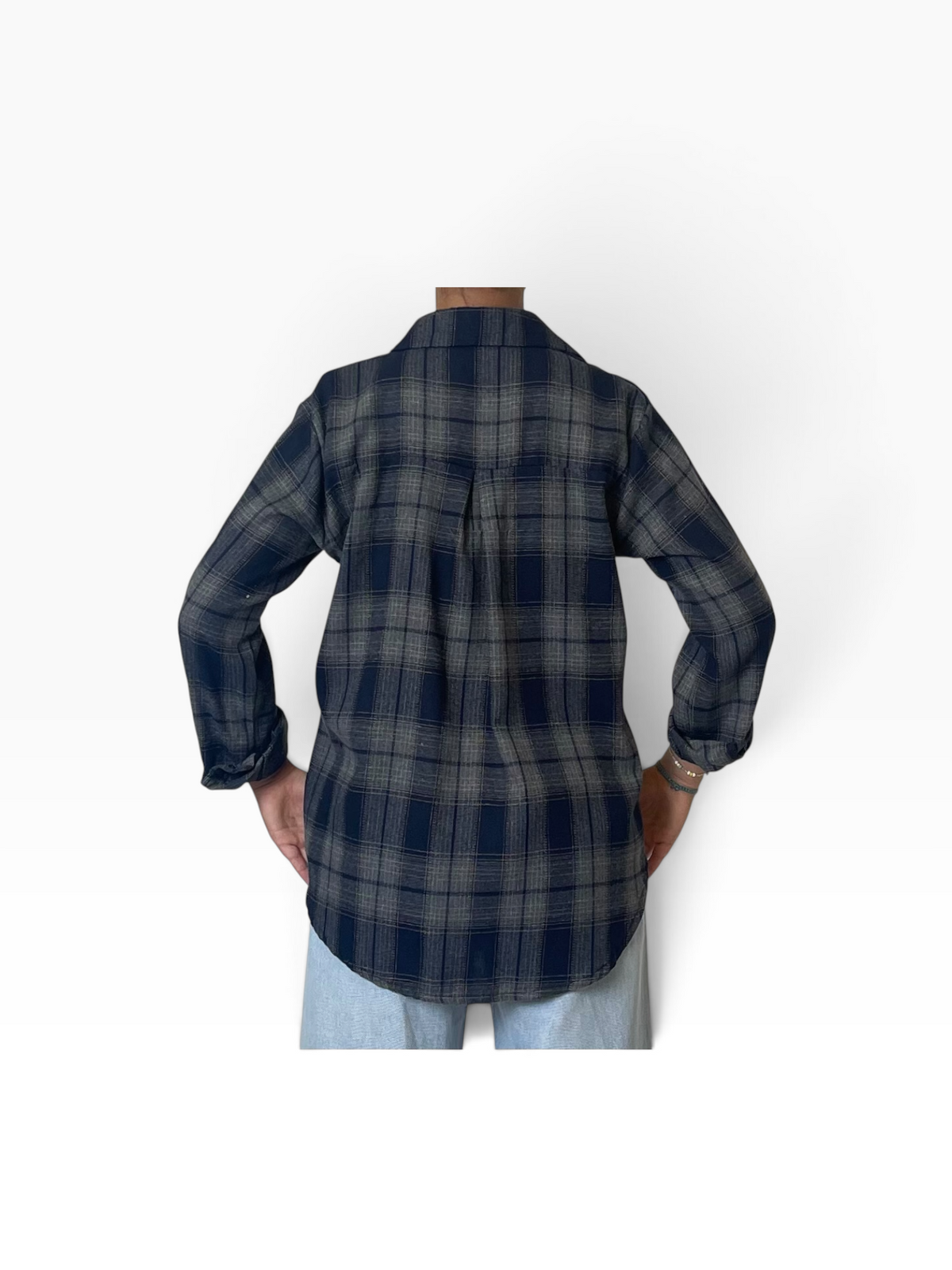 Camicia flanella quadri fondo arrotondato Donna  -  A35KA