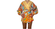 Abito Kimono Stampato con Cintura in Vita Donna  -  10897R