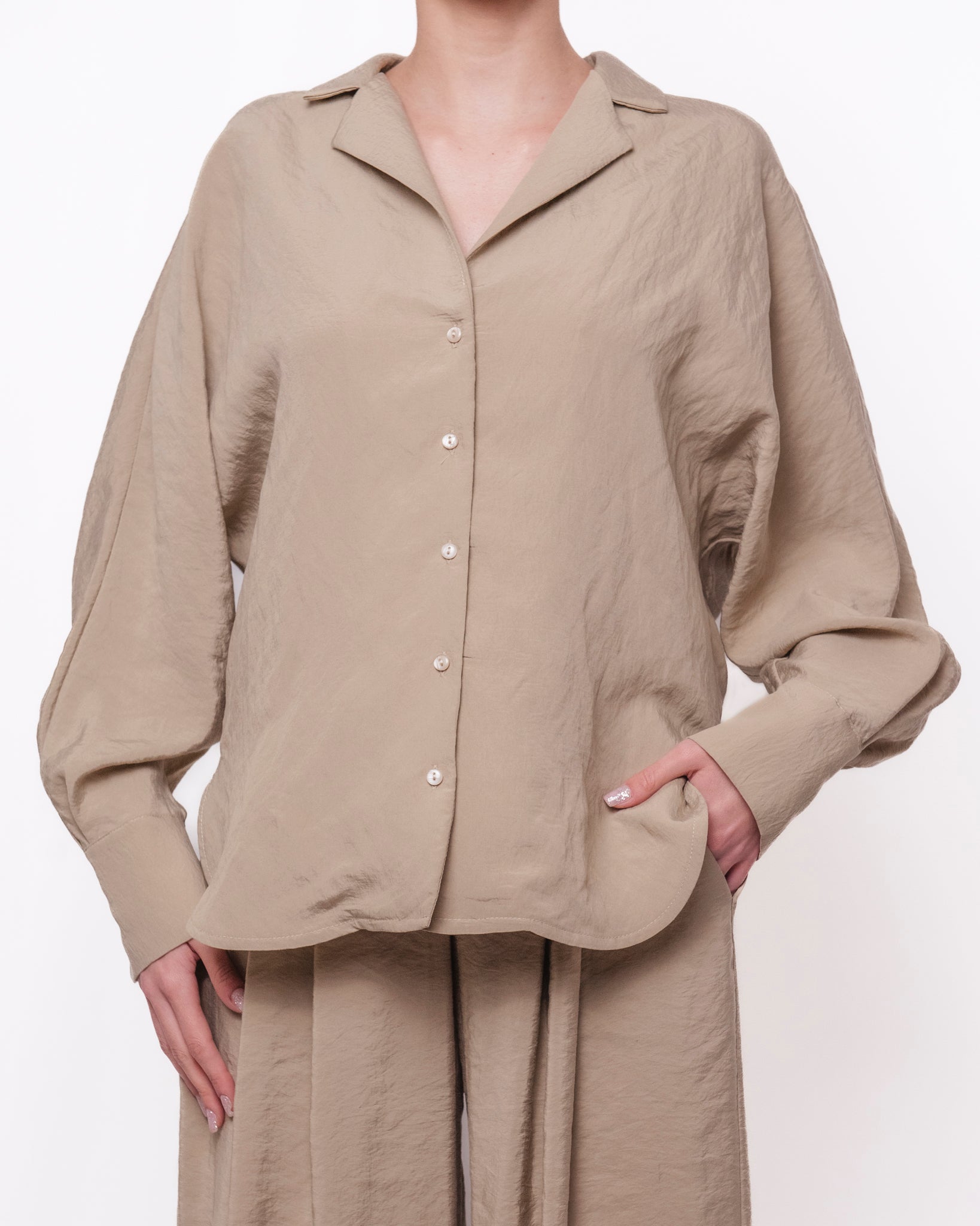 Camicia oversize manica a palloncino Donna  -  S02E0001