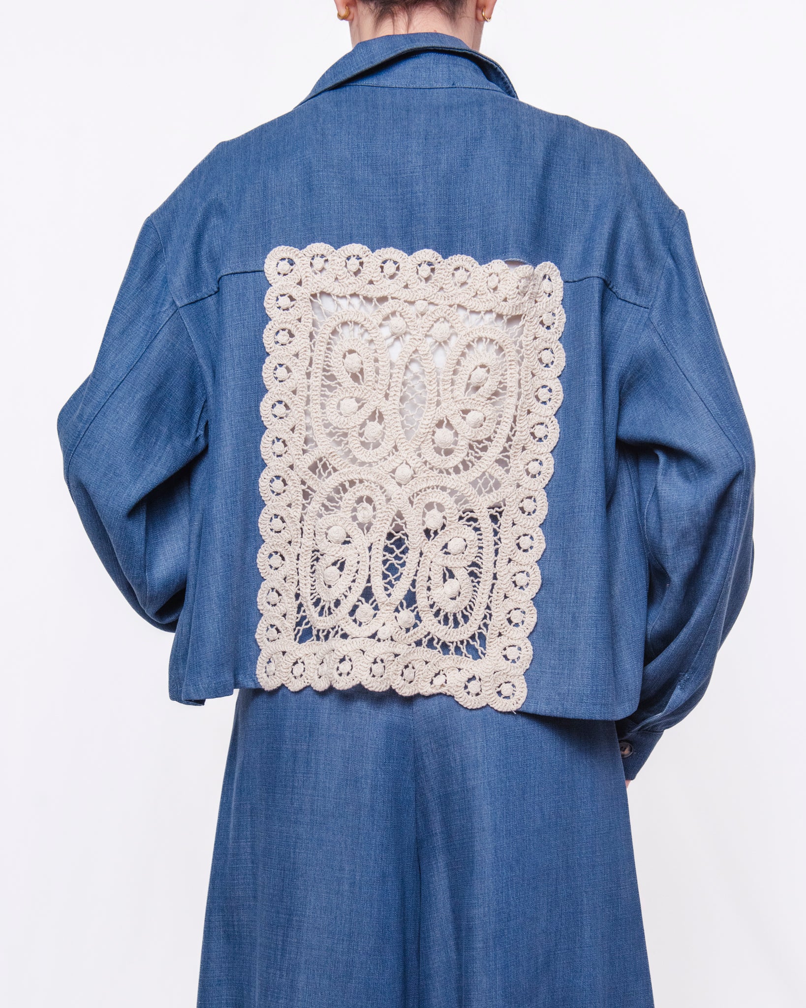 Giacca in Maglia Traforata Oversize Manica Lunga Donna  -  81736