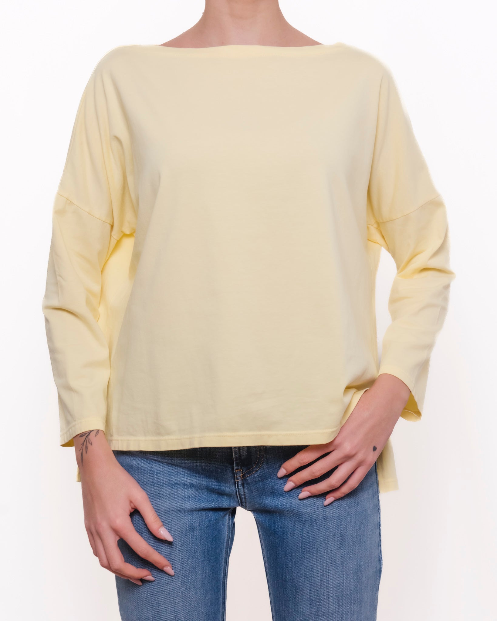 T-shirt oversize maniche lunghe scollatura a barca Donna  -  82879V
