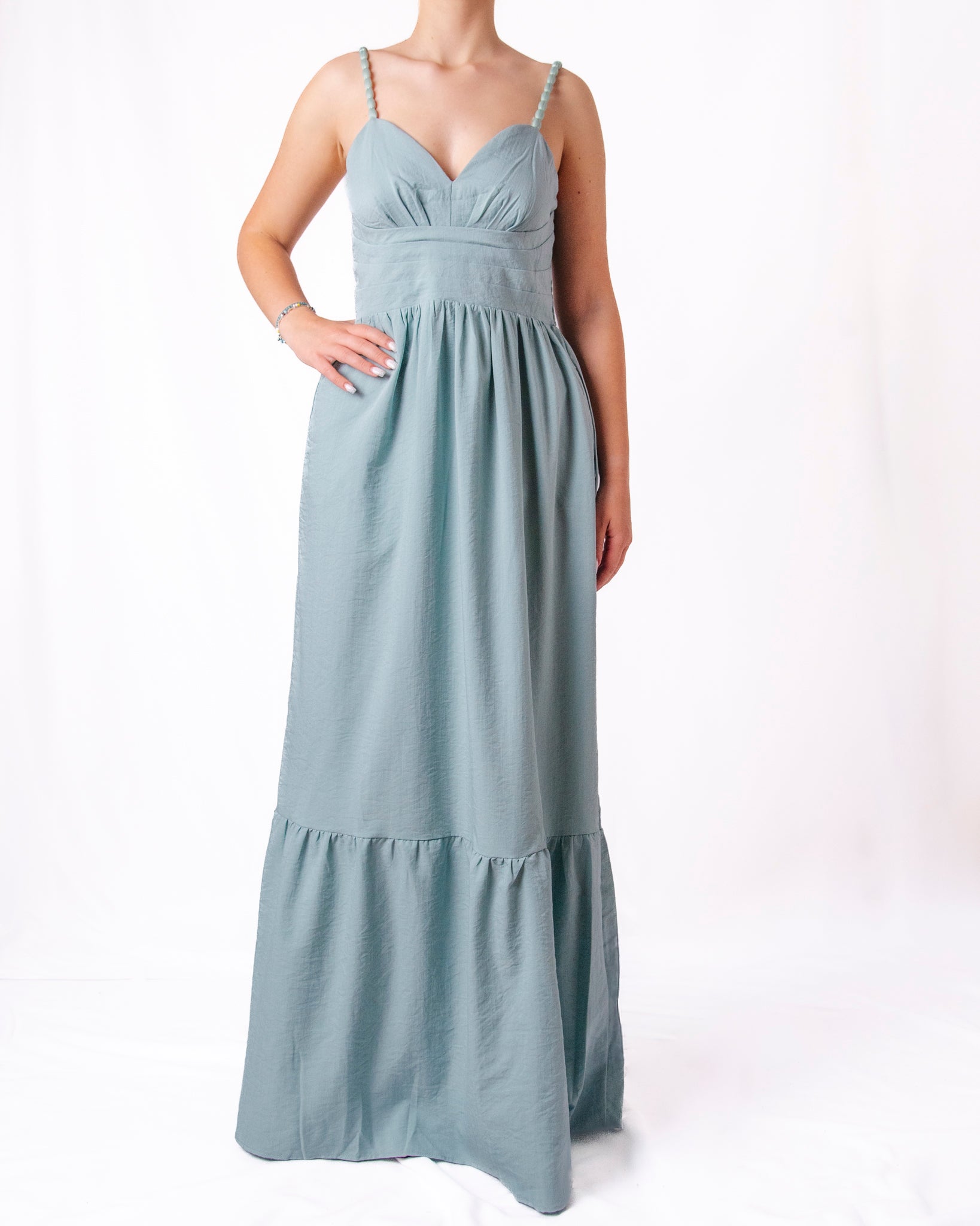 Abito Lungo Spalline Gioiello Donna  -  VS070