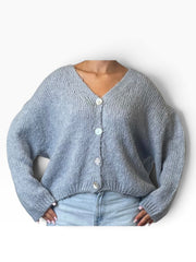 Cardigan oversize scollo V bottoni Donna  -  62412KA